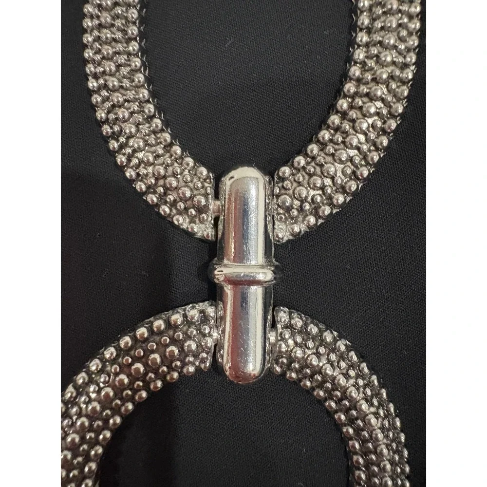 Chico's Tahiti Link Silver Textured Chain Belt‎ Size M/L NWT